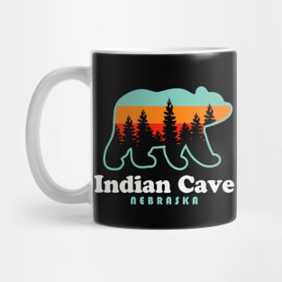 Indian Cave Nebraska Bear Retro Sunset Mug